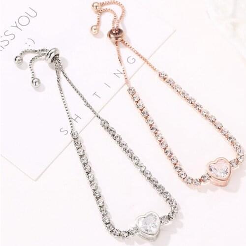 Fashion Bracelet Hearts And Arrows Zircon Simple Womens Wear Bracelet Korean Crystal Jewelry Loves Gift