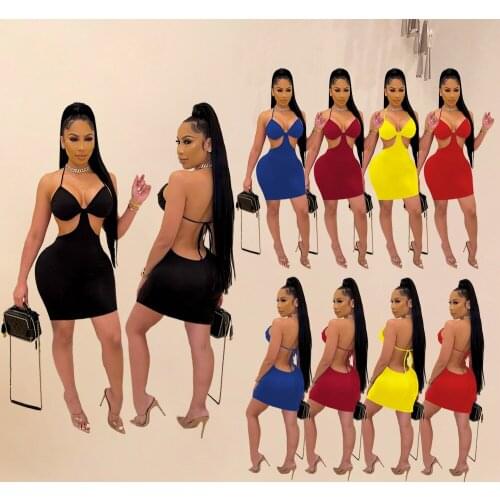 Echoine Plus Size Curved Lace Up Backless V-neck Bodycon Dress Women New Sexy Fashion Solid Color Dress For Women Drop Shipping