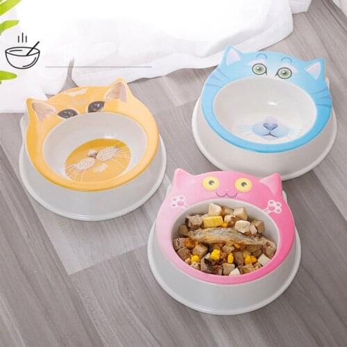 1Pcs Pet Dog Cats Feeding Food Bowls Puppy Lovely Cat Face Feeder Drinking Bowl Cute Pets Feed Single Bowls 1 hot Supplies