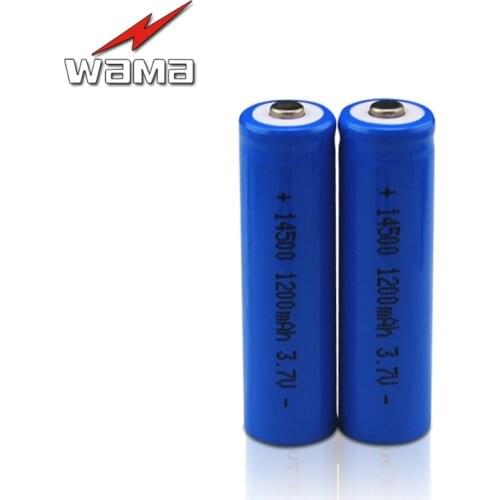 10x Wama Real 400mAh 14500 Li-ion Lithium Protected 3.7V Rechargeable Batteries For Power Bank LED Flashlight Torch