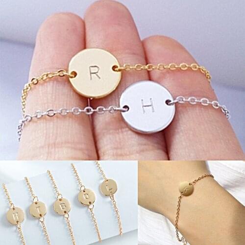 2020 Adjustable Letter Charm Bracelet For Women Girls Gold Silver Color Alloy Luxury Bangles Lovers Jewelry Gift