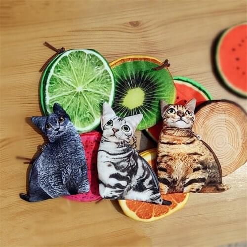 3D stereo hand bag cat Coin pen Eraser storage stationery bag meow Star Holiday Gift creative printing