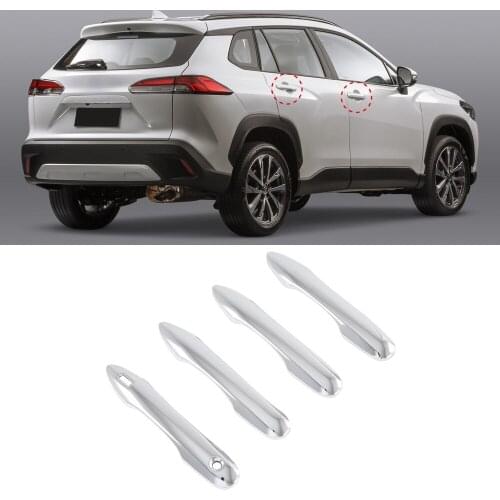 4PCS ABS Chrome Car Door Handles Garnish Decoration Cover Trim for Toyota Corolla Cross XG10 2020 2021 Accessories