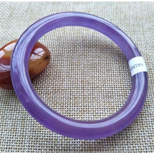 57-60mm Certified 100% Natural Lavender Jadeite JADE Bracelet Bangle free box and