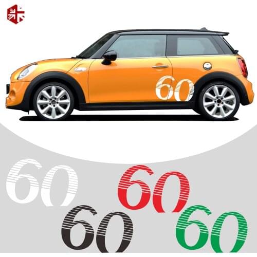 60th Anniversary Reflective Vinyl Car Door Side Sticker Body Decal For MINI Cooper F54 F55 F56 F60 R55 R56 R58 R60 Accessories