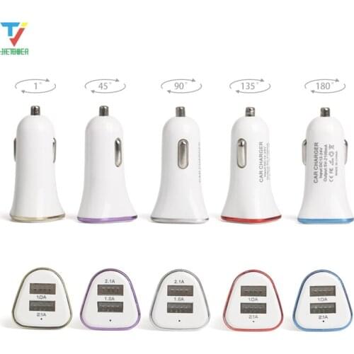 100pcs/lot Dual USB Car Charger 2USB 2A Fast Charging Adapter For Samsung Galaxy Note 5 S6 S8 Edge HTC for iphone 5 6 7 8