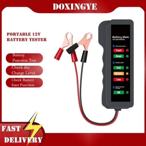 Mini 12V Car Battery Tester Auto Digital Alternator Tester 6 LED Display Analyzer Alternator State Check Automotive Scanner
