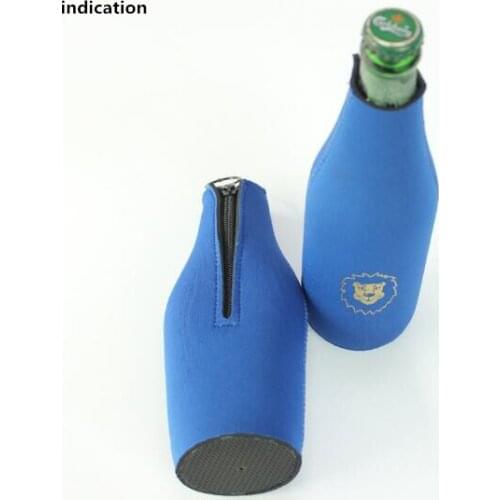 Free shipping 100PCS/LOT Neoprene Beer Wine Bottle Cooler Sleeve Wrap Zip Holder Wedding Favor