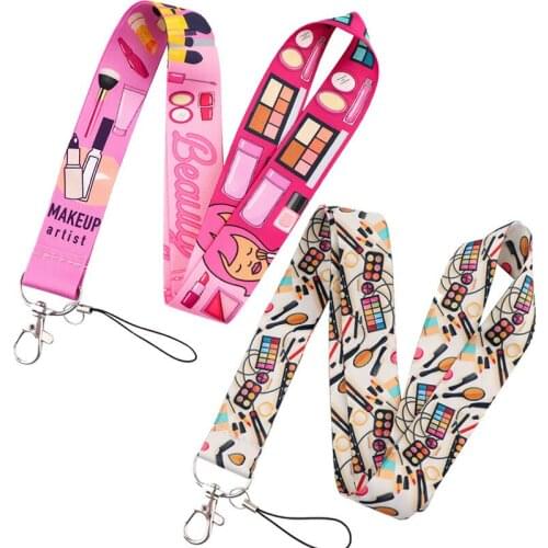 Makeup Artist Keychain Lanyard Neck Strap for Key ID Card Cellphone Straps Badge Holder DIY Hanging Rope Neckband Accessories