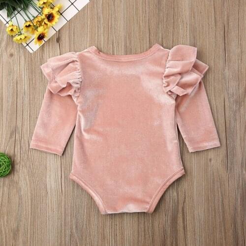 Brand Cute Newborn Baby Girl Bodysuit Clothes 0-2Y Infant Baby Princess Girls Gold Velvet Baby Playsuits Jumpsuits Outfit