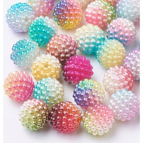 10/12/15mm Waxberry Imitation Pearl Acrylic Combined Ball Round Beads Berry Jewelry Marking Findings Charm Accessories Wholesale