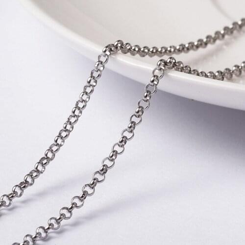 10m/roll DIY Chain Making Stainless Steel Rolo Chains Unwelded Multicolor For Jewelry Necklace Bracelet Handmade Making