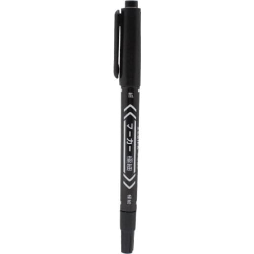 Black Ultra-fine Double-end Marker Pen Small-end Pen Water-based For Hook Line Pen Practical Stationery