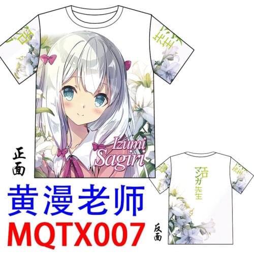 Eromanga Sensei Anime Izumi Sagiri Cartoon T-shirt Cartoon Tops 3D Colorful Printing With Short-Sleeve