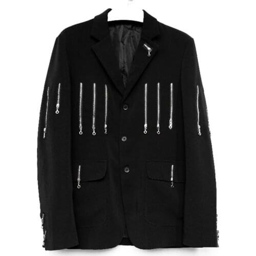 S-6XL!Large size, high quality mens wear 2019 Original design and custom show zipper complex stitching suit