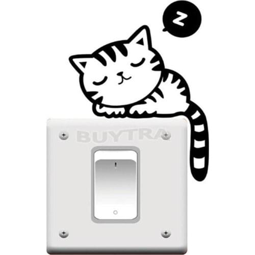 Hot New Removable Funny Cat Switch Stickers Art Vinyl Decal Home Decor Wallpaper
