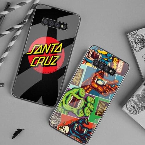 HUAGETOP santa cruz skateboards Soft Phone Cover Tempered Glass For Samsung S20 Plus S7 S8 S9 S10 Plus Note 8 9 10 Plus