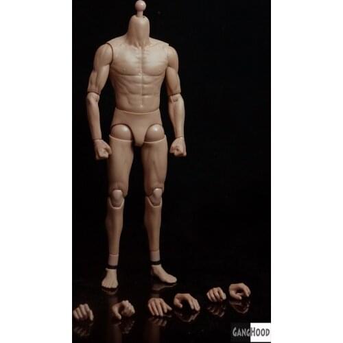 Collection Toy 1/6 Scale Asian Male Body Figure for Muscular Model Similar to HT DX04 With Extra Hands for 12inch action figure