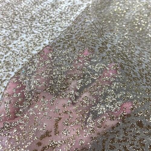 Champagne/Rose Gold/Red/Blue/Coffee 2021 Nigerian Net Lace Sequin Fabric 5 Yards Sequence Striped Gradient Glitter Mesh Tulle