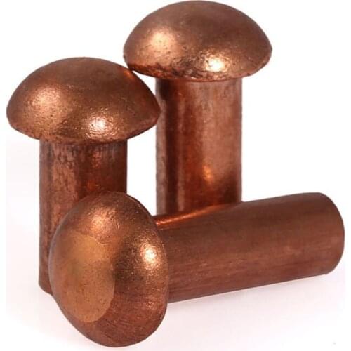 GB867 Copper Rivet Pan Head Solid Rivets Brass Half Round Solid Rivet Cap Nail M8