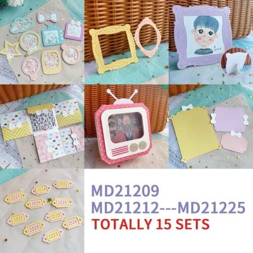 Midodo 2021 August New Arrivals Collection 15 Sets Metal Cutting Dies for DIY Scrapbooking Decorative Crafts New Design Die Cut