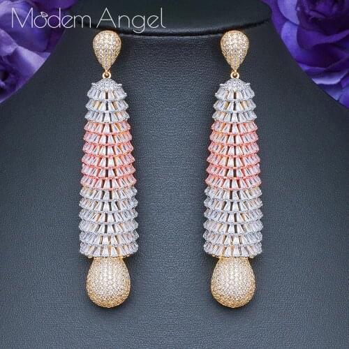 ModemAngel New luxury Big water drop Shape Full Mirco Paved Cubic Zirconia Women Bridal Wedding Dress Accessories 2020