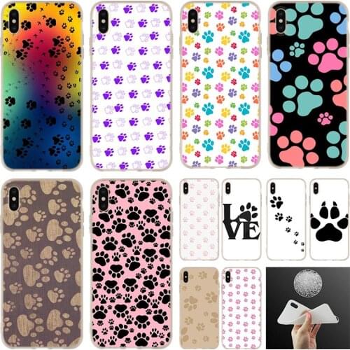 Dog footprint Paw Husky Hot Soft Silicone Case Cover For iPhone 12 11 Pro 7 8 Plus XR XS Max 5 5S SE 6 6s Funda Mini