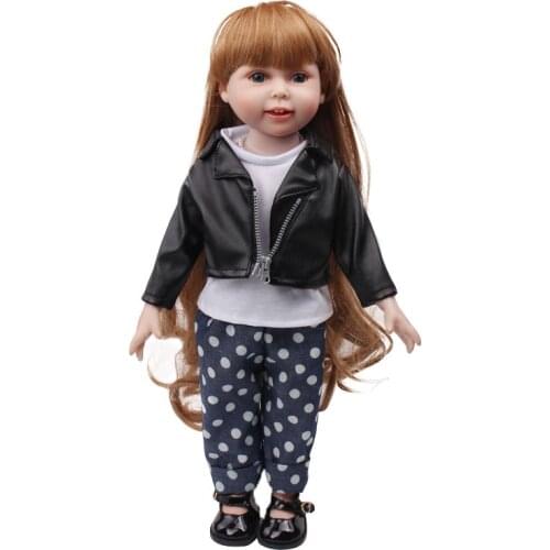 18 inch Girls doll clothes American newborn Fashionable jacket set with 3 Pcs Baby toys dress fit 43 cm baby dolls c729