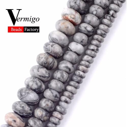 Wholesale Map Jaspers Rondelle Abacus Beads Natural Stone Spacer Wheel Beads For Jewelry Making 2x4x6x8mm Fit Diy Bracelet