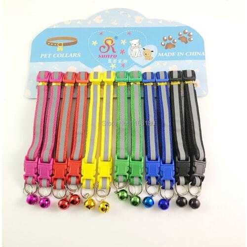 72pcs/lot Dog Puppy Cat Collar Pet Reflective Safety Adjustable Collar Pet Collar free shipping