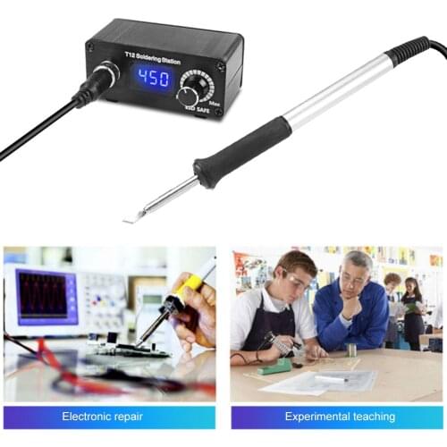 T12 Soldering Station Quick Heating Electronic Welding Iron Tips with Handle External Power Supply Digital Station Phone Compute