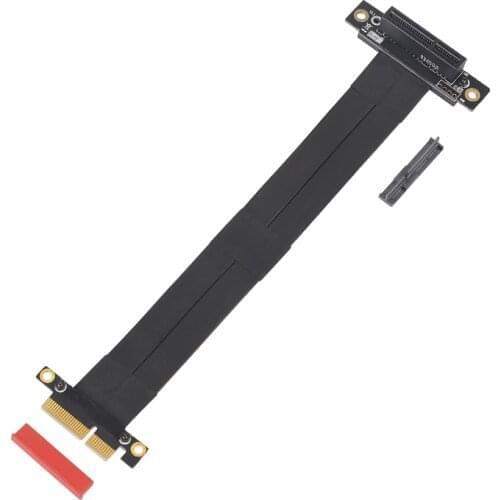 PCI-E 4X Riser Card Extender Flex Extension Cable Ribbon Adapter Converter PCI Express 4X Slot Connector Flat Cable for PC Black