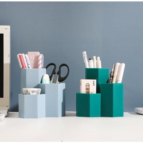Large Capacity Desk Pen Holder Pencil Makeup Storage Box Desktop Organizer Stand Case School Office Stationery