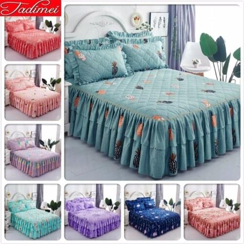 1.2m 1.5m 1.8m 2m Bed Skirt Cover Winter Thick Quilted Bedsheet Adult Kids Child Bed Linen Bedspreads Coverlet Single Queen Size