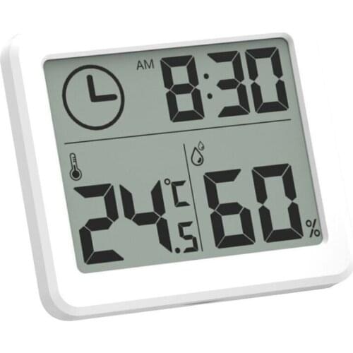 81x71x10mm Practical 3.2 Inch Temperature Humidity Meter Electronic Humidity and Temperature Monitor Clock For Home