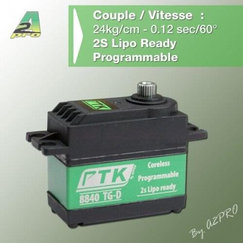 PTK 8840 TG-D metal digital steering gear High torque 24KG 25kg 7.4V high pressure / hollow cup servo 0.12 seconds