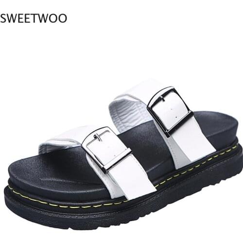 Women Gladiator Sandals Buckle Soft Leather Shoes Woman Casual Thick Bottom Comfort Ladies Sandals 2021 Summer Female Fashion