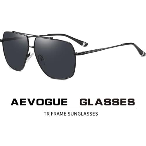 AEVOGUE Men Pilot Sunglasses Brand Designer Summer Style Two Beams Unisex Polarized Sun Glasses UV400 AE0902