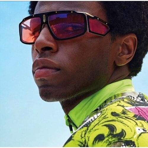 FEISHINI Red Cool Style Fashion Celebrity SteamPunk Sunglasses Men UV Protection Brand Design Vintage Sun Glasses Women Goggle