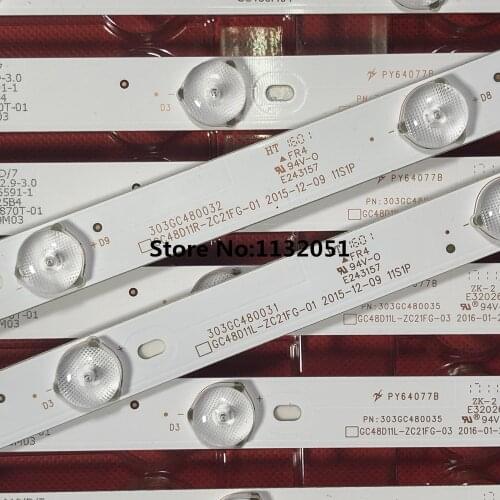 LED backlight strip 11 lamp for Phi lips 48"TV BOEI480WU1 48PFF5081/T3 GC480M03 GC480M04 48pff5021/T3 GC48D11L-ZC21FG GC48D11R