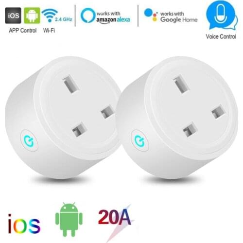 20A EU Smart Plug With Power Monitor Home Timer Remote Control Socket Work With Alexa Google Home Smart Life /Tuya For Dropship