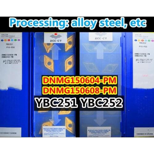 YBC251 YBC252 DNMG150604-PM DNMG150608-PM 10pcs 20pcs 50pcs 100% original Zcc.ct Carbide insert Processing: alloy steel, etc