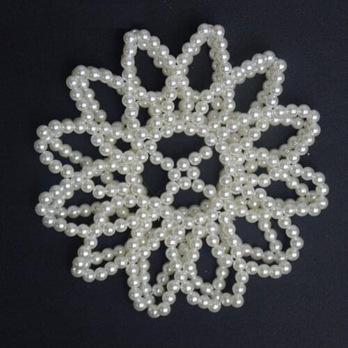 Hair Ties HandmadePearl Set Auger Elastic Crochet Hairnet Ballet Dancer With Pocket