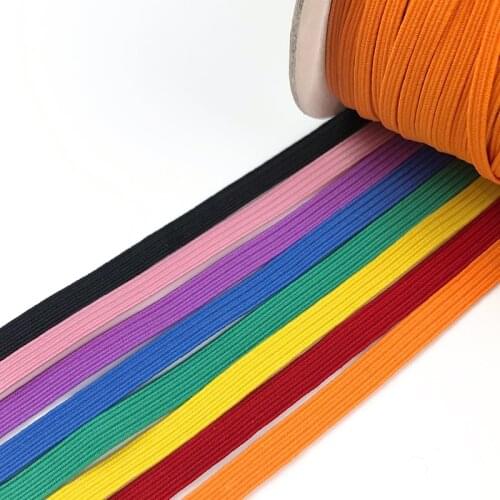 140 yards/Lot 6mm charm 50 colors Elastic Band Ribbon Head band Rubber Waist Elastic Line Lace Trim Sewing Garment Accessories