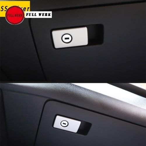 1pc Stainless Steel Car Styling Glove Box Handle Trim Cover Decor for CC 10-18 Copilot Storage Case Switch Decoration Sticker