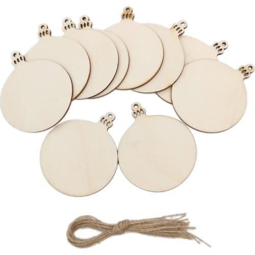 10PCS Wooden Ornaments Unfinished 3.15"Round Blank Wood Discs for DIY Christmas Ornaments Wood Crafts