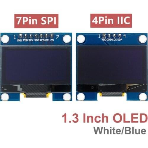 10pcs 1.3 inch OLED module white/blue SPI/IIC I2C Communicate color 128X64 1.3 inch OLED LCD LED Display Module 1.3"OLED module