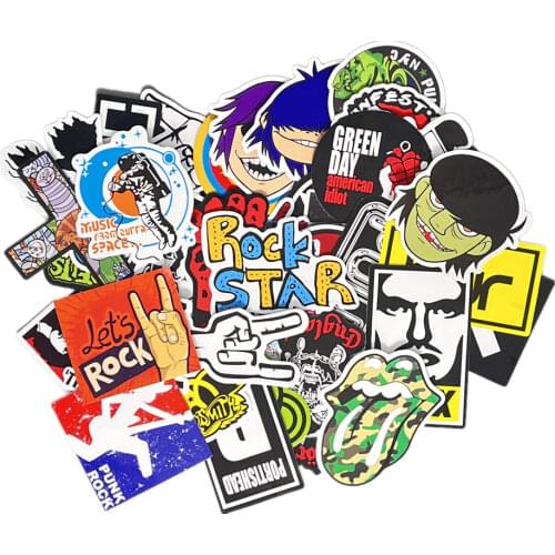 100PCS Rock Sticker Music Retro Band Stickers for Car Styling Motorcycle Bike Laptop Travel Luggage Cool Sticker Bomb JDM Decals