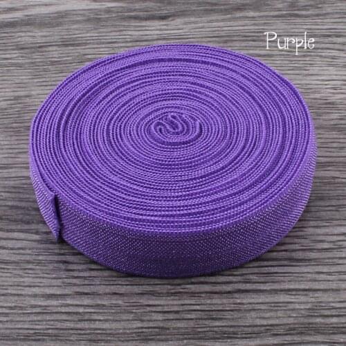 120Y OEM 5/8 Shiny Solid Highly-flexible Nylon Folded Over Elastic Webbing Ribbon Stretch FOE for Hair Tie/Hair Bows/Headbands
