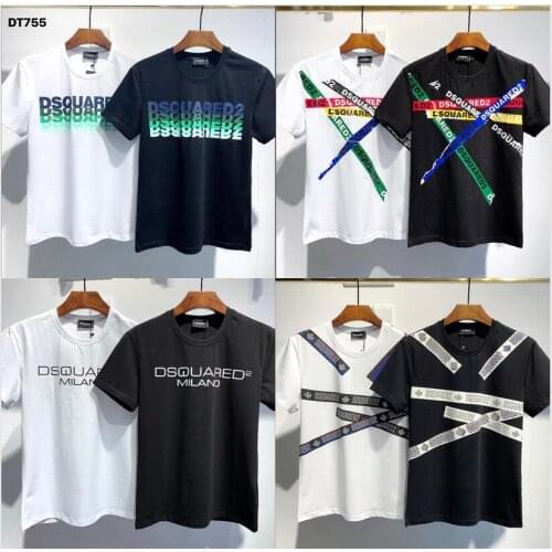 2021 ss Summer Dsquared2 Men/Women Street Hip-Hop Round Neck Short-Sleeved T-shirt Cotton Locomotive Letter Printing Casual Tee